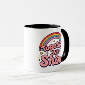 Together We Shine – Rainbow Retro Pride Quote Mok (Voorkant rechts)
