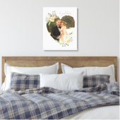 Together Wedding Foto van Geometric Floral Heart F Canvas Afdruk (Insitu (Slaapkamer))