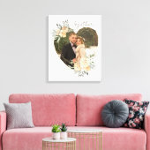 Together Wedding Foto van Geometric Floral Heart F Canvas Afdruk (Insitu (Woonkamer))