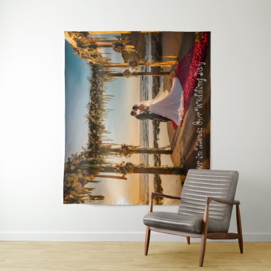 #TogetherinLove:OurWeddingDayTapestry Wandkleed (In situ)