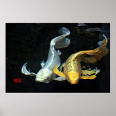 Togetherness in Love/Gold & Silver Koi Fish Poster (Voorkant)