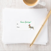 Toggenburg Dairy Goat met kerstcadeLabel Etiket (Insitu)