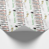 Toggenburg Geiten Dansen Kerst Wrapping Paper Cadeaupapier (Hoek)