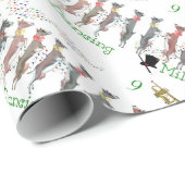 Toggenburg Geiten Dansen Kerst Wrapping Paper Cadeaupapier (Rol Hoek)