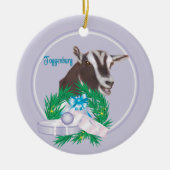 Toggenburg Goat Wreath Holiday Ornament (Voorkant)