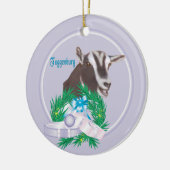 Toggenburg Goat Wreath Holiday Ornament (Links)