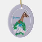 Toggenburg Goat Wreath Holiday Ornament (Rechts)