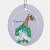 Toggenburg Goat Wreath Holiday Ornament (Links)