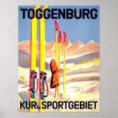 Toggenburg, ski in de sneeuw, Zwitserland Poster (Voorkant)