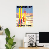 Toggenburg, ski in de sneeuw, Zwitserland Poster (Thuiskantoor)