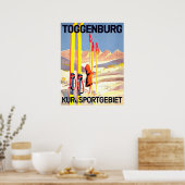 Toggenburg, ski in de sneeuw, Zwitserland Poster (Keuken)