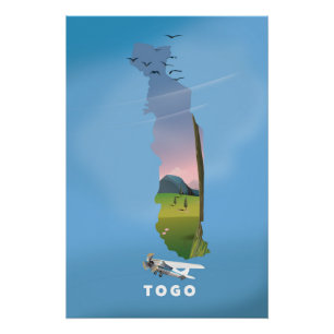 Togo Afrikaanse kaart reisprint Perfect Poster