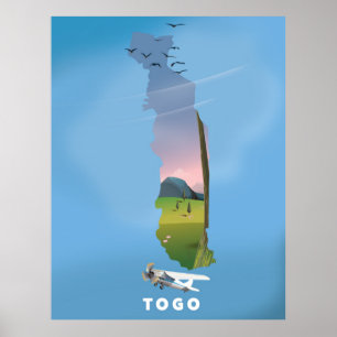 Togo Afrikaanse platenreisafdrukken Poster