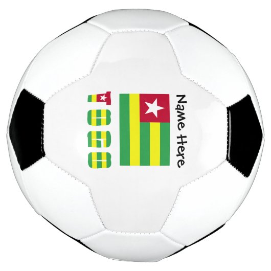 Togo en Togolese vlag op maat Voetbal (Gedraaid)