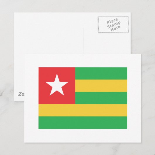 Togo Flag Briefkaart (Voorkant / Achterkant)