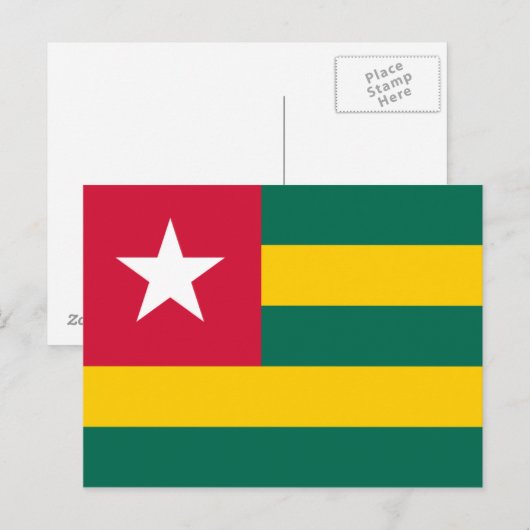 Togo Flag Briefkaart (Voorkant / Achterkant)