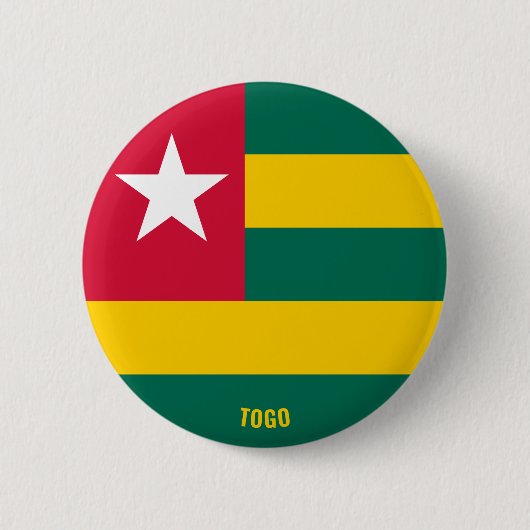 Togo Flag Cute Patriotic Ronde Button 5,7 Cm (Voorkant)