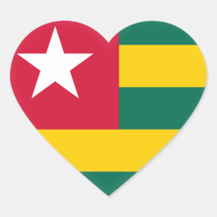 Togo Flag Hart Sticker