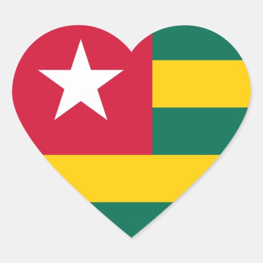 Togo Flag Hart Sticker (Voorkant)