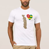 Togo Flag Heart en Map T-Shirt (Voorkant)