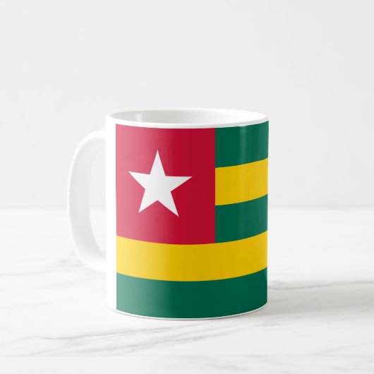 Togo Flag Koffiemok (Voorkant links)