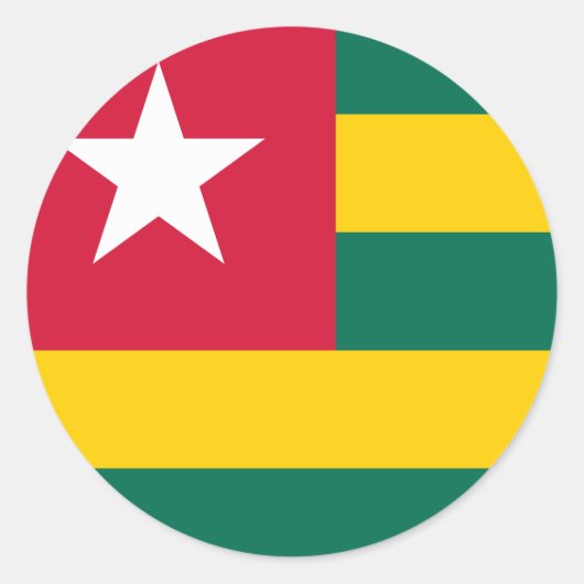 Togo Flag Ronde Sticker (Voorkant)