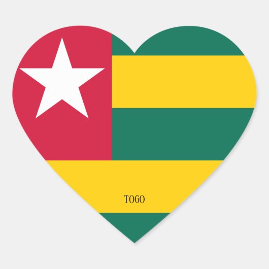 Togo Flag Splendid Patriotic Hart Sticker (Voorkant)