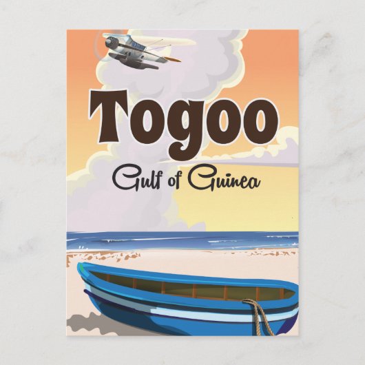 Togo Golf van Guinee reisposter print Briefkaart (Voorkant)
