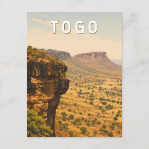 Togo Illustratie Reis Kunst Vintage Briefkaart