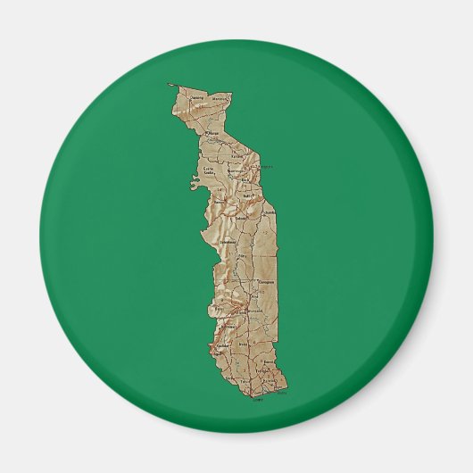 Togo Kaart Magnet (Voorkant)