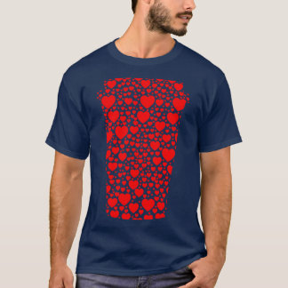 ToGo kopje koffie harten silhouet ROOD T-shirt