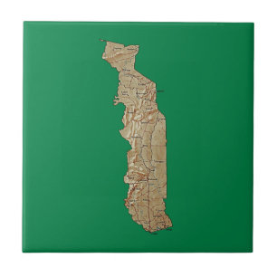 Togo Map Tile Tegeltje