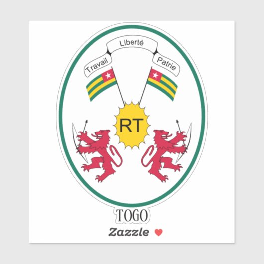 Togo National Emblem Patriotic Sticker (Vel)