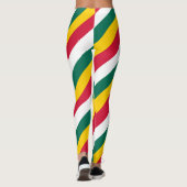 Togo National Flag Colors Diagonal Striped Leggings (Achterkant)
