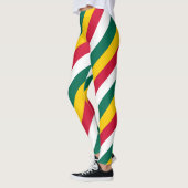 Togo National Flag Colors Diagonal Striped Leggings (Links)