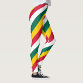 Togo National Flag Colors Diagonal Striped Leggings (Rechts)