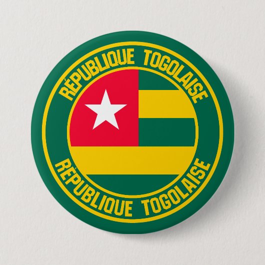 Togo Round Emblem Ronde Button 7,6 Cm (Voorkant)