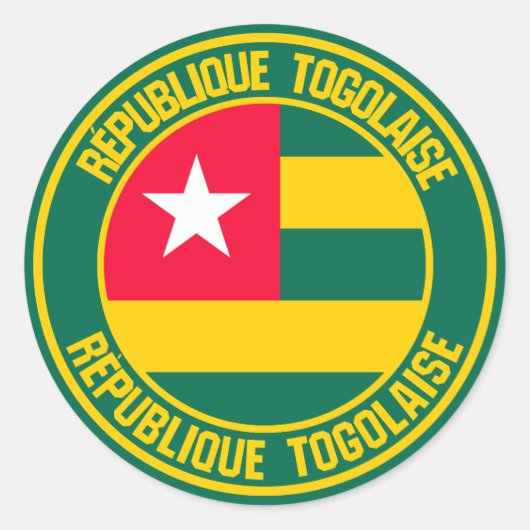 Togo Round Emblem Ronde Sticker (Voorkant)