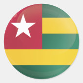 Togo Round Piccon Flag Ronde Sticker (Voorkant)