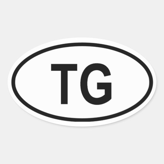Togo "TG" Ovale Sticker (Voorkant)