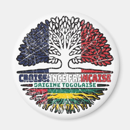 Togo Togolese French Tree Roots Flag Magneet (Voorkant)