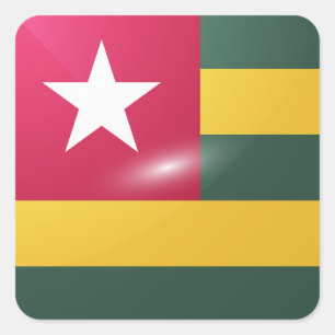 Togo vierkante glossy vlag sticker
