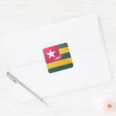 Togo vierkante glossy vlag sticker (Envelop)