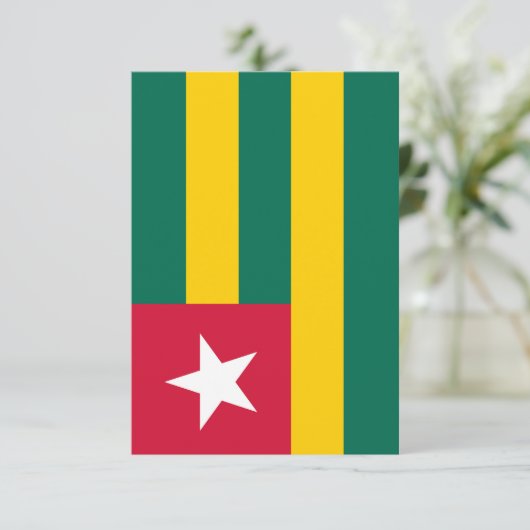 Togo vlag bedankkaart (Staand voorkant)