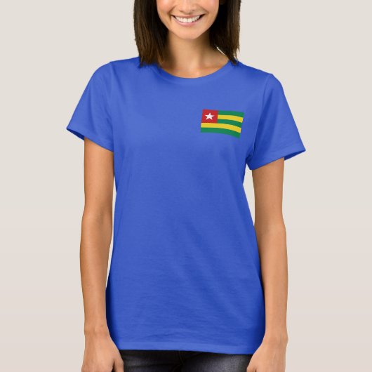 Togo Vlag en Kaart DK T-Shirt (Voorkant)