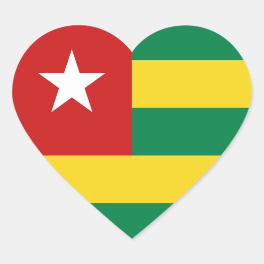 Togo Vlag Hart Sticker (Voorkant)