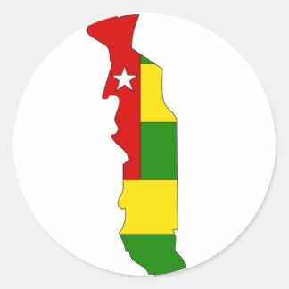Togo vlag kaart ronde sticker