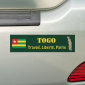 Togo Vlag + Landkaart Bumpersticker (Op auto)