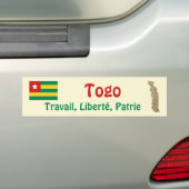 Togo Vlag + Landkaart Bumpersticker (Op auto)