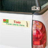 Togo Vlag + Landkaart Bumpersticker (Op Truck)